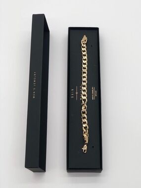 Bain Miller Men's Brass Cuban Link Chain Bracelet Brand New in Box.